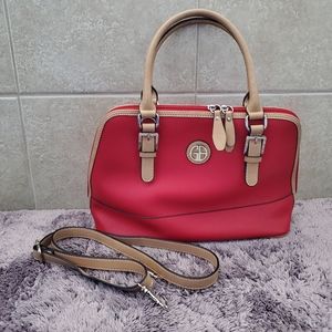 Giani Bernini Red Saffiano Dome Satchel Handbag